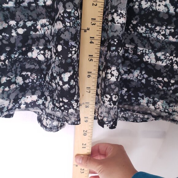 Xhilaration Multicolor Floral Stripe Splatter Sheer Ruffle Short Skirt Size M - Picture 6 of 13